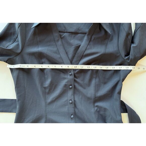 NWOT Cinq a Sept Kyla Long Sleeve Belted Midi Button Down Shirt Dress in Navy 10 - Picture 14 of 16